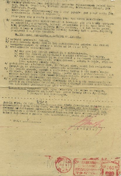 KKE 5534a.jpg - Dok. Pismo w sprawie renty z Zakładu Ubezpieczeń Społecznych dla Michała Katkowskiego, Olsztyn, 25 XI 1954 r.